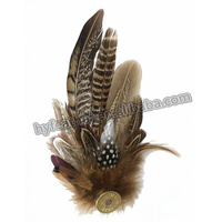 Kustom asli Trim bulu topi Pin topi Trim bulu untuk DIY kerajinan pria koboi Fedora topi kostum Cosplay Millinery Aksesori rambut