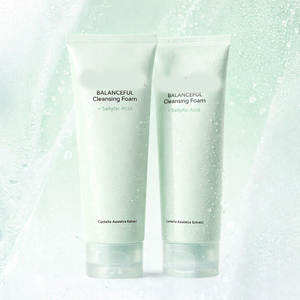 Crème Nettoyante Douce Végétalienne à l'Acide Salicylique pour Peaux Grasses avec Extrait de Centella Asiatica Apaisant, Contrôle du Sébum et Nettoyage en Profondeur - Product Image 1