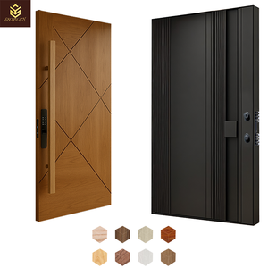 باب رئيسي مضاد للرصاص من الخشب الصلب صديق للبيئة ومتين من شيويا لمدخل الفيلا والشقة توريد مباشر من المصنع إنتاج بالجملة - Product Image 5