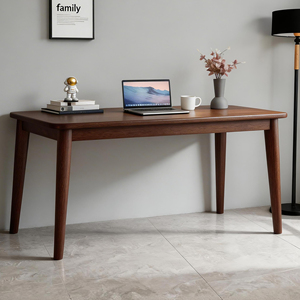 Scrivania in Legno Massello 55.1x19.7 Pollici, Stile Mid-Century Moderno, Piccola Scrivania in Legno di Gomma, Scrivania per Computer in Noce - Product Image 3
