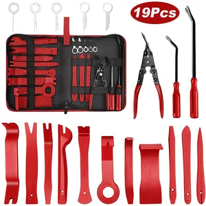 19pcs Wrench Car Door fastener Panel Disassembly Pry Clip Removal Pliers Auto Interior Decoration Maintenance Tool Kit