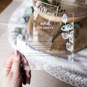 Tarjeta Ecológica Personalizada para Fiesta de Quinceañera o Cumpleaños, Romántica, Transparente, Acrílica, con Estampado Dorado, Estilo Europeo, Impresión UV, con Rosas - Product Image 4