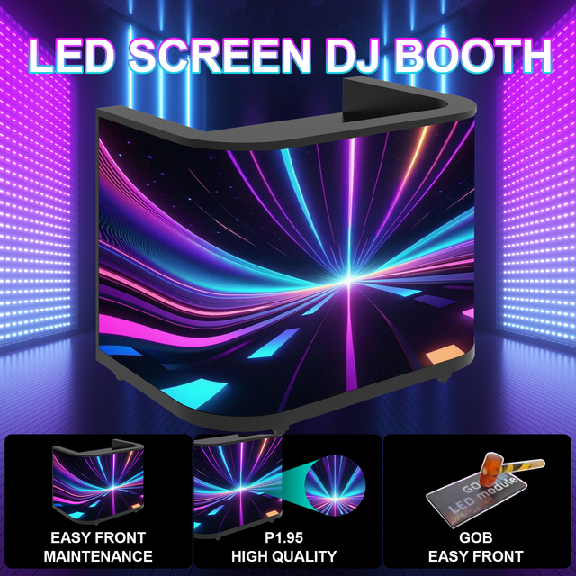 5FT LED DJ Booth Portable Floor Standing LED Video Wall Digital Poster Animation SDK Enabled Syncs Music High Retailer