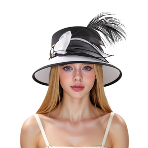 หมวกฟาสซิเนเตอร์สีขาวเบจพรีเมียม สำหรับงานปาร์ตี้ธีม  ตกแต่งด้วยดอกไม้  แบบหนีบผม  เหมาะสำหรับงานพิธีในโบสถ์  สำหรับผู้หญิง - Product Image 1