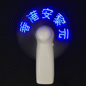 Handheld LED Programmable Fan With Flashing Text <b>Light</b>-<b>Up</b> Function Battery Powered Portable Wearable Fan - Product Image 1