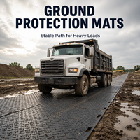 Tapis de protection composite antidérapant en plastique HDPE 4x8 12,7 mm pour équipement lourd, construction, routes, boue et marais