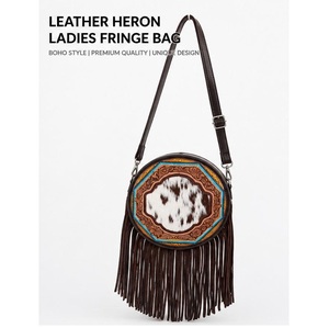 Sac à main en cuir véritable de haute qualité pour femmes, style bohème tendance, avec franges, pour le shopping et les occasions décontractées, en vente - Product Image 1