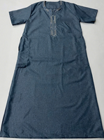CCY Maroc Enfants Garçons Thobe Brodé Musulman à Manches Courtes Qamis Jubba Robe Moyen-Orient Aïd Abaya Vêtements de Fête pour Enfants