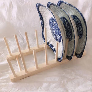 Fabricantes Suministros de cocina Escurridor de platos de madera Estante de almacenamiento de exhibición de madera Escurridor de pino - Product Image 3
