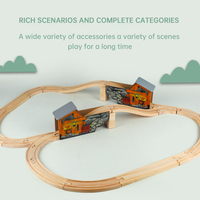 Matériaux sûrs, train en bois éducatif Montessori, rails extensibles et modifiables, ensemble de train en bois DIY pour enfants de 3 à 6 ans
