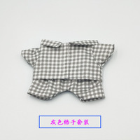 Ensemble pyjama chemise à carreaux 10cm 20cm, vêtements en tissu personnalisés avec logo pour poupées de 15cm, série Fantasy pour jouets en peluche