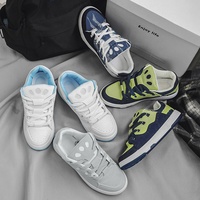 Chaussures de skate personnalisées pour hommes, fabrication sur mesure, en daim et denim, patchwork, tendance