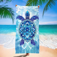 Handuk Pantai Ekstra Besar Bebas Pasir, Handuk Perjalanan, Renang, Yoga, Gym, Camping, Motif Garis Kura-kura, Handuk Mikrofiber Ukuran Besar, Ringan
