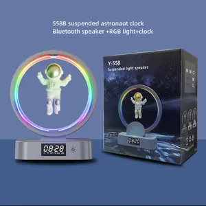 RGB LED ışık Pick-up ses Stereo ses müzik çalar Bluetooth 5.0 mini astronot kablosuz hoparlör gece saat