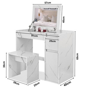 Factory Direct <b>Vanity</b> Desk Dressing <b>Table</b> with Flip up Mirror and Stool, Makeup for Bedroom Furniture - Product Image 6