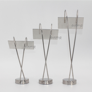 Portamenús de acero inoxidable con forma de cruz para buffet, cocina occidental, expositor de listas de precios - Product Image 2