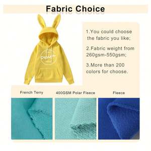 Fille Mignon Rose Oreille De Lapin Designer À Manches Longues À Capuche En Gros Polaire Personnalisé Décontracté Surdimensionné Oreille De Lapin Pull À Capuche Femmes - Product Image 2