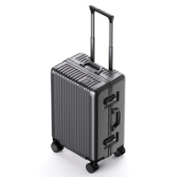 Valise à roulettes PC 20 pouces au design coréen personnalisé, sac de voyage, bagage cabine avec cadre en aluminium, ensembles de valises