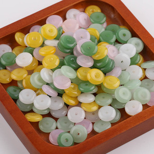 Chinese Style Imitation Jade Safety Buckle 12mm Round Acrylic Beads <b>For</b> DIY Bracelet Necklace Jewelry Making Accessories - Product Image 2