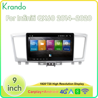 Autoradio Android Krando 9 pouces pour Infiniti QX60 2014 - 2020, écran tactile multimédia GPS, Bluetooth, WIFI, 4G