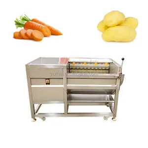 Easy to Operate Automatic Carrot Potato Taro Washing Peeling Machine Brush Roller Washer Peeler