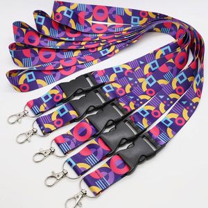 Custom Over Print Dye Sublimation Polyester Lanyard with Breakaway Buckle Metal Swivel <b>Hook</b> for ID Badge Event Promotion Gift - Product Image 1