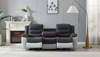 Ensemble de canapés inclinables électriques manuels au design Chesterfield moderne avec télécommande pour salon, 3 pièces, en tissu flanelle, avec rangement