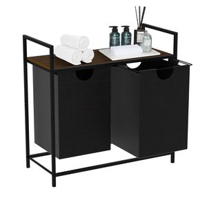 Cesto per Bucato a 2 Scomparti, Cesto per Vestiti Sporchi con Sacca Interna Rimovibile, Tessuto Oxford Riutilizzabile, Salvaspazio, Moderno Contenitore per Bagno <span class=keywords><strong>ECO</strong></span> - Product Image 6