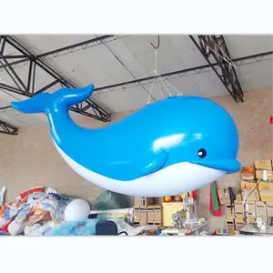 热销PVC巨型充气海豚玩具吹海动物气球充气海洋海豚模型装饰