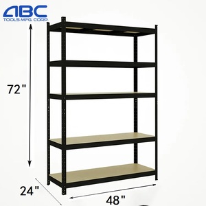 מדפי אחסון ללא ברגים ABCTOOLS בעלי 5 קומות, מפלדה מגולוונת, מתאימים לבית, למוסך, יחידת מדפים ממתכת לאחסון. - Product Image 2