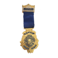 Médailles en métal émaillées gravées sur mesure avec placage or, design 3D, ruban, barre, badge de poitrine, souvenir, badges d'honneur