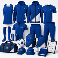 Conjunto de Ropa Deportiva Personalizada para Equipos de Fútbol con Camisetas de Entrenamiento, Sudadera con Capucha, Pantalones Deportivos, Pantalones Cortos, Calcetines, Mochila, Bolsa de Deporte, Gorra, Toalla, Botella y Balón