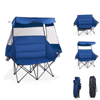 Chaises de camping, de jardin et de plage pliantes portables personnalisées pour deux personnes, avec auvent, pour un usage extérieur, de loisirs et de luxe