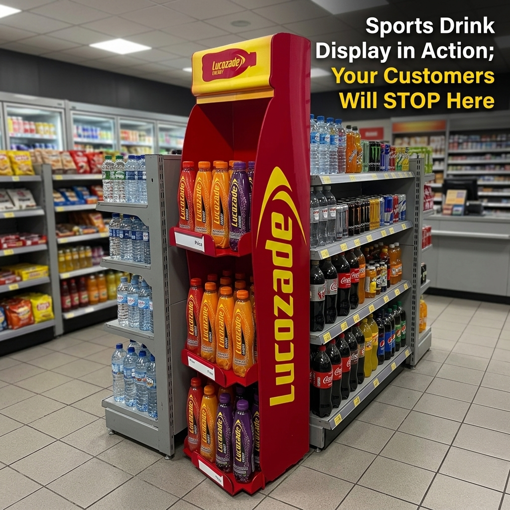 Custom Metal Energy Drink Display Rack Sidekick Stand for FMCG POS Merchandising Power Wing Retail Beverage Organizer Station — view 2