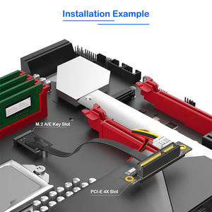 <span class=keywords><strong>M</strong></span>.2 WiFi A.E Key A&E 转 PCI-e 4X 转接线 柔性转接线 SATA&4Pin 电源 EMI 屏蔽 适用于 PCIE 3.0 X1 X4 X16 适配卡 - Product Image 4