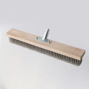 <b>Deck</b> & Floor Cleaning <b>Brush</b> with Stainless Steel Wire, Long Handle Outdoor Broom for Concrete, Wood, Stone Surfaces - Product Image 1
