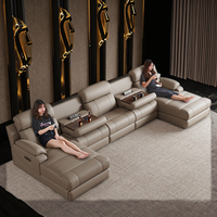Fauteuils Relax Électriques Multifonctionnels pour Salon, Canapés de Cinéma Fonctionnels en Cuir de Vachette Électriques