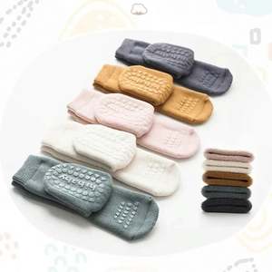 Chaussettes épaisses pour enfants I-0192, chaussettes de sol pour bébés, chaussettes en coton de couleur unie pour garçons et filles, chaussettes en coton chaudes antidérapantes pour nouveau-nés - Product Image 2