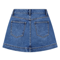 Jupe-short en jean sans ceinture pour femme, taille basse, mini-jupe trapèze avec short intégré, tenue de voyage et de sortie