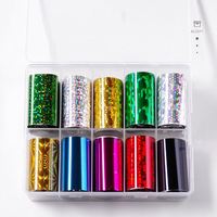 Boîte de rangement transparente en plastique à 10 compartiments pour pointes d'ongles, bijoux, perles, strass, organiseur, étui pour outils de manucure