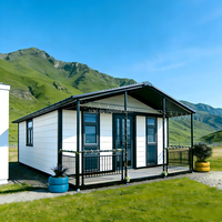 Maison préfabriquée entièrement personnalisée, maison miniature à toit triangulaire préfabriquée, 2 chambres, maison conteneur extensible pour habitation