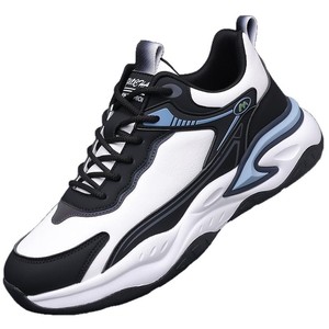 Chaussures de course pour hommes en cuir PU, semelle intermédiaire EVA, semelle extérieure en caoutchouc, doublure en mesh, chaussures de sport confortables pour hommes - Product Image 5