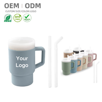 Tasse Biberon Personnalisée en Silicone pour Bébé, Adorable Gobelet Miniature Réutilisable avec Poignée, Cadeau pour Enfants