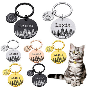 Suministros grabados personalizados <span class=keywords><strong>Collar</strong></span> personalizado de acero inoxidable para perros y mascotas Accesorios Etiqueta de nombre de identificación - Product Image 1