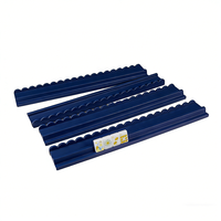Ensemble de pousseurs de tuiles de mahjong américain à bords festonnés multi-tailles, 4 pièces/ensemble, montage facile, bleu marine, 19-20 pouces, support en bois pour mahjong