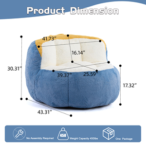 Sillón Puff Ergonómico Redondo Extra Grande, Sofá Puff Individual de Tela Suave para Uso en Interiores del Hogar - Product Image 2