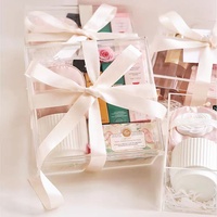 Boîtes transparentes en acrylique personnalisées en gros, logo personnalisé pour l'emballage de cadeaux, bonbons, chocolats (OEM/ODM disponible)