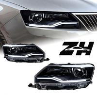 Ensemble de phares de remplacement pour Skoda Rapid 2014-2018, mise à niveau avec lentille de projecteur LED, style cils, clignotant séquentiel DRL