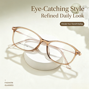 8094 Monturas de Gafas para Mujer con Aro Completo Grabado, Borde de 4mm de Ancho, Serie Color Té, Estilo Diosa con Cara Lisa - Product Image 2