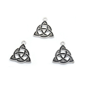 Black Oil Coated Triquetra Pendant 2.5cm Zinc Alloy For Necklace Making DIY Jewelry Accessory - Product Image 4